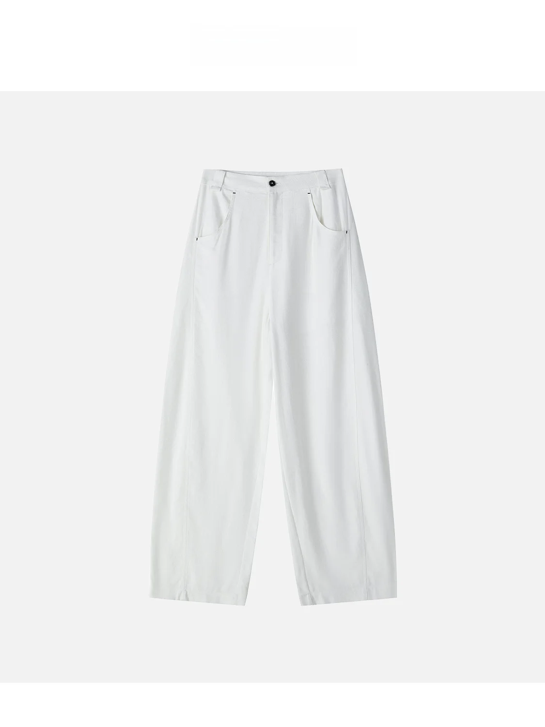 

Pure White High Waist Wide Leg Classic Denim Jeans JINGJING2025 New Arrival Simple Color Women's Casual Pants