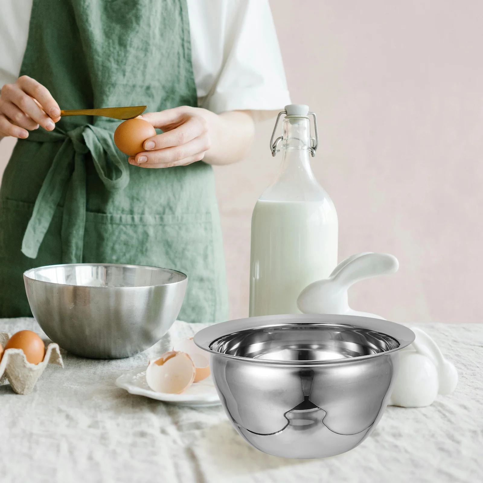 

Thickened Oil Drum Stainless Steel Bowl 7L Kitchen Mixing Salad Soup Storage Basin Food Prep Baking Kneading Dough Sand