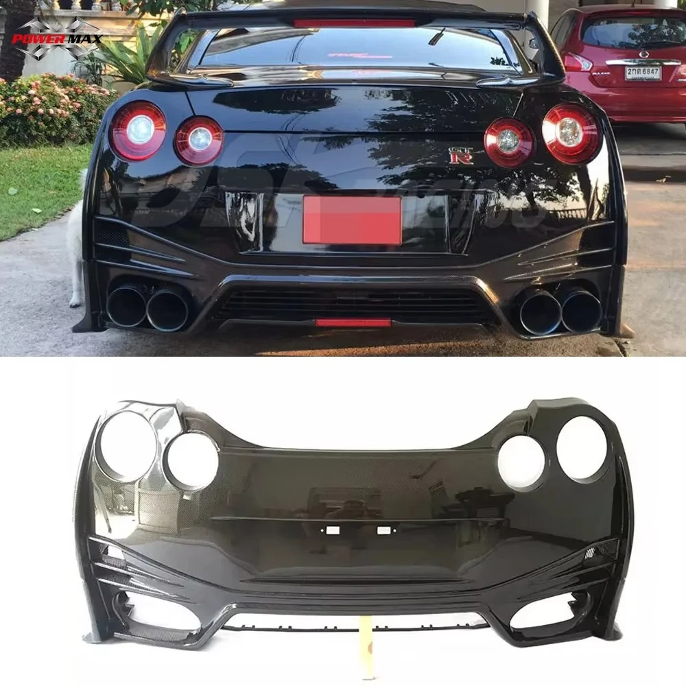 Carbon Fiber N Style Rear Bumper Half Carbon Fiber  for Nissan GTR R35