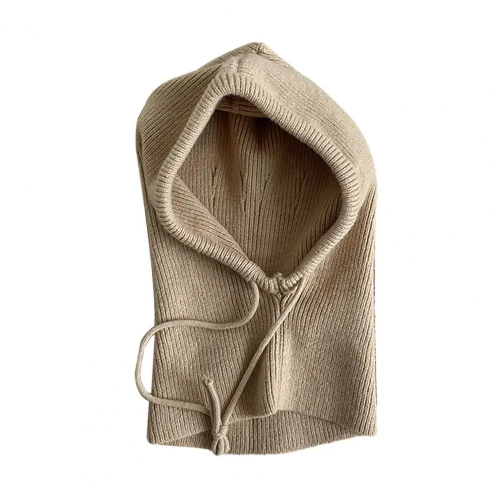 Acrylic Wool Winter Hat Knitted Scarf Hat Winter Wool Scarf Hat with Adjustable Straps Warm Neck Gaiter for Outdoor Cycling Ski
