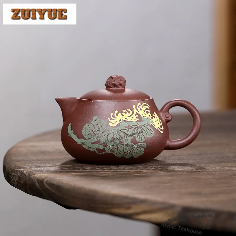 

150ml Boutique Yixing Purple Clay Teapots Artists Handmade Taihu Lake Stone Pot Raw Ore Purple Mud Kettle Zisha Tea Set For Tea