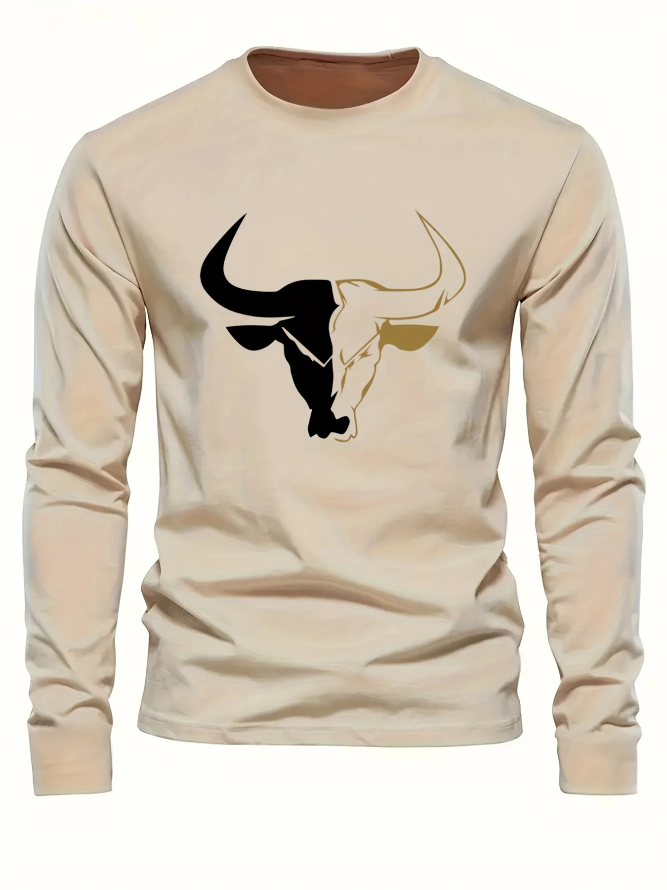 Simple Solid Color Men's Long Sleeve T-shirt Outdoor Run Sports Tees Loose O-neck Fashion Cotton Tops Fall Comfortable Pullover view 5