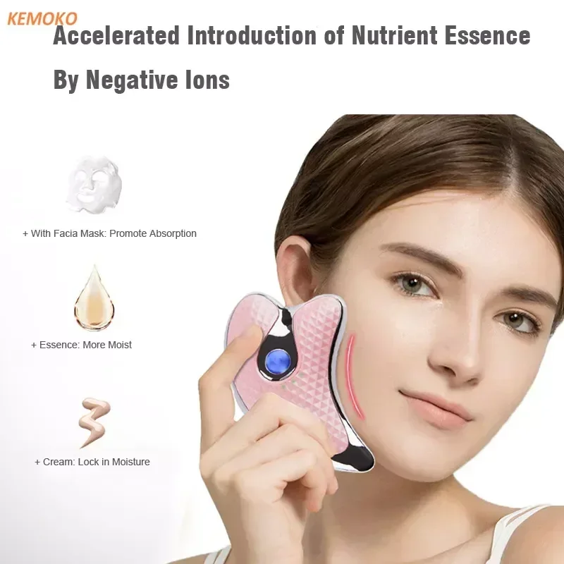 2 Modes Electric Facial Gua Sha Massager Heated Vibration Face Scraping Tightening Anti Wrinkles Double Chin Skin Face Lifting