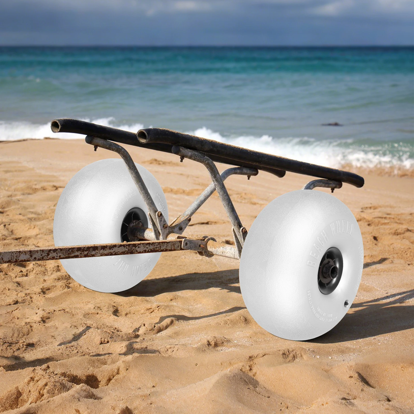

2 Pack Balloon Wheels 16" Replacement Big Beach Sand Tires Kayak Dolly Canoe Beach Fishing Buggy Cart DIY Beach Wheels