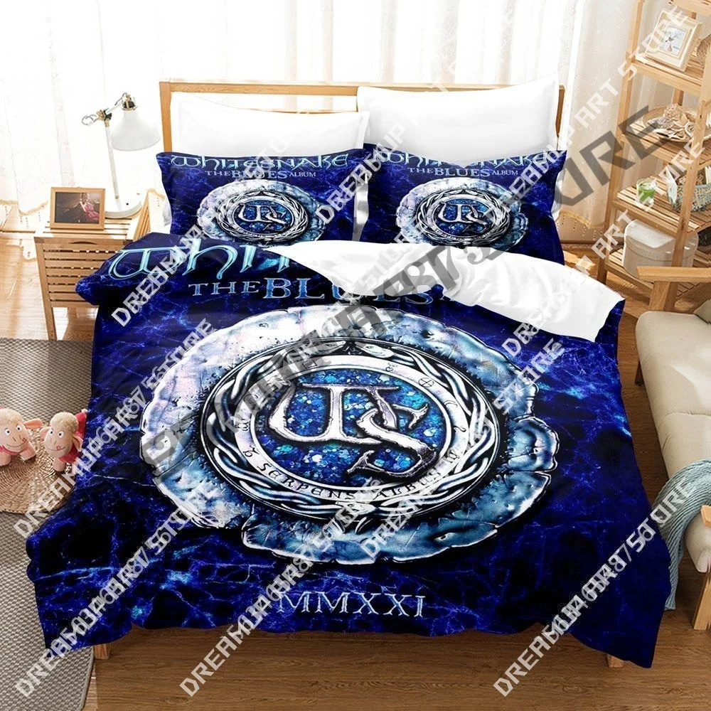 

Комплект постельного белья WHITESNAKE с 3D принтом, одинарный, полный, королевский размер, комплект постельного белья для взрослых и детей, комплекты пододеяльников для спальни, 3D-принт, аниме-кровать