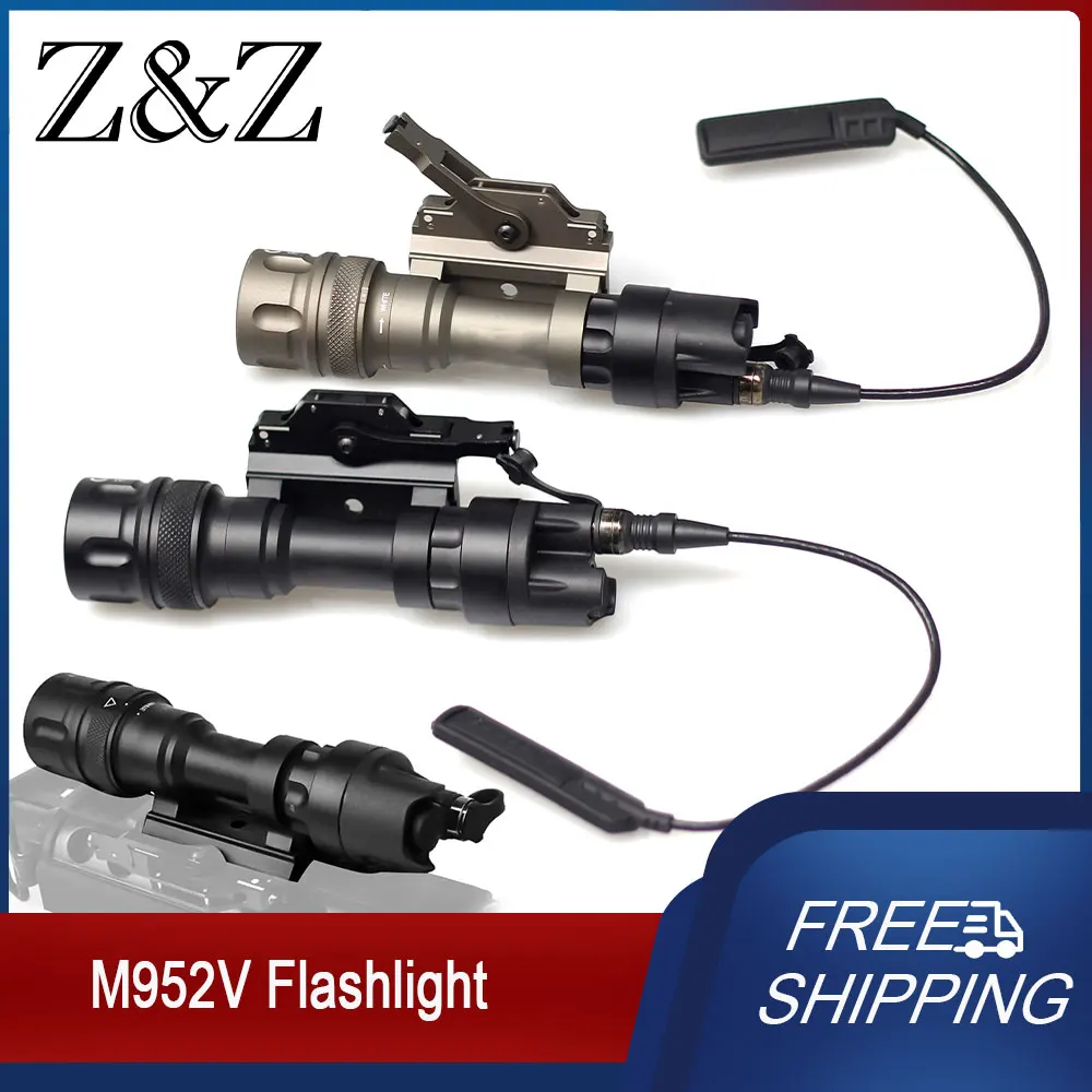 

Tactical Flashlight M952V Light with QD Mount Aluminum Scout Weaponlight White LED with Remote Pressure Switch