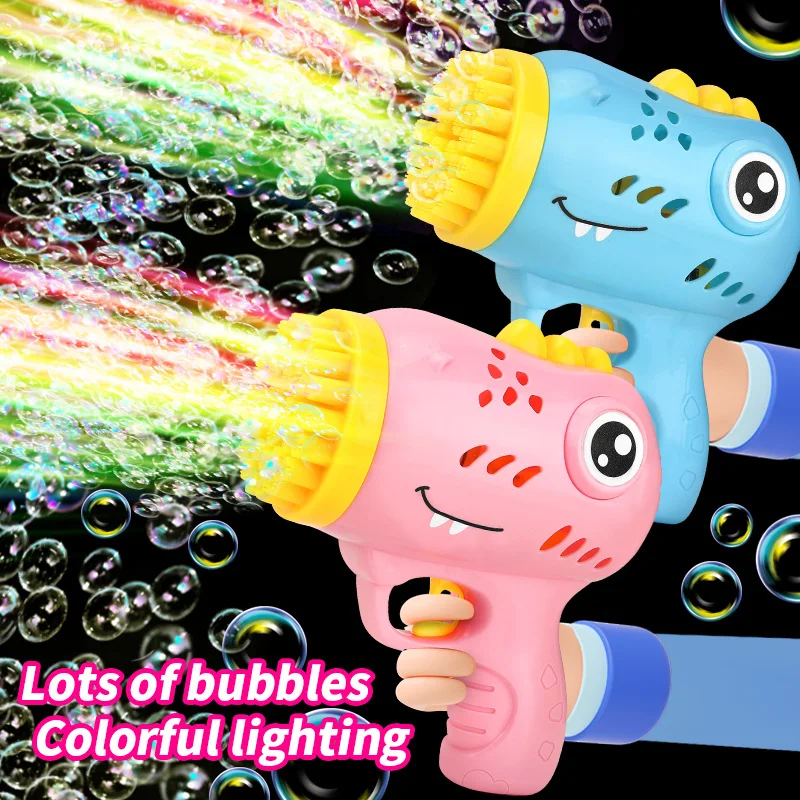 Nieuwe 36 Gaten Dinosaurus Bubble Machinegeweer Speelgoed Voor Kidssoapbubblemachinegunstoyschildrengift Zonder Batterij En Bubbelwater