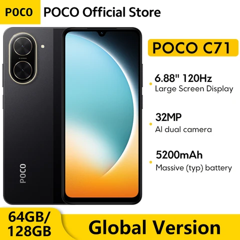 Смартфон Poco C71, 3/64ГБ и 4/128ГБ, глобальная версия — внешний вид товара
