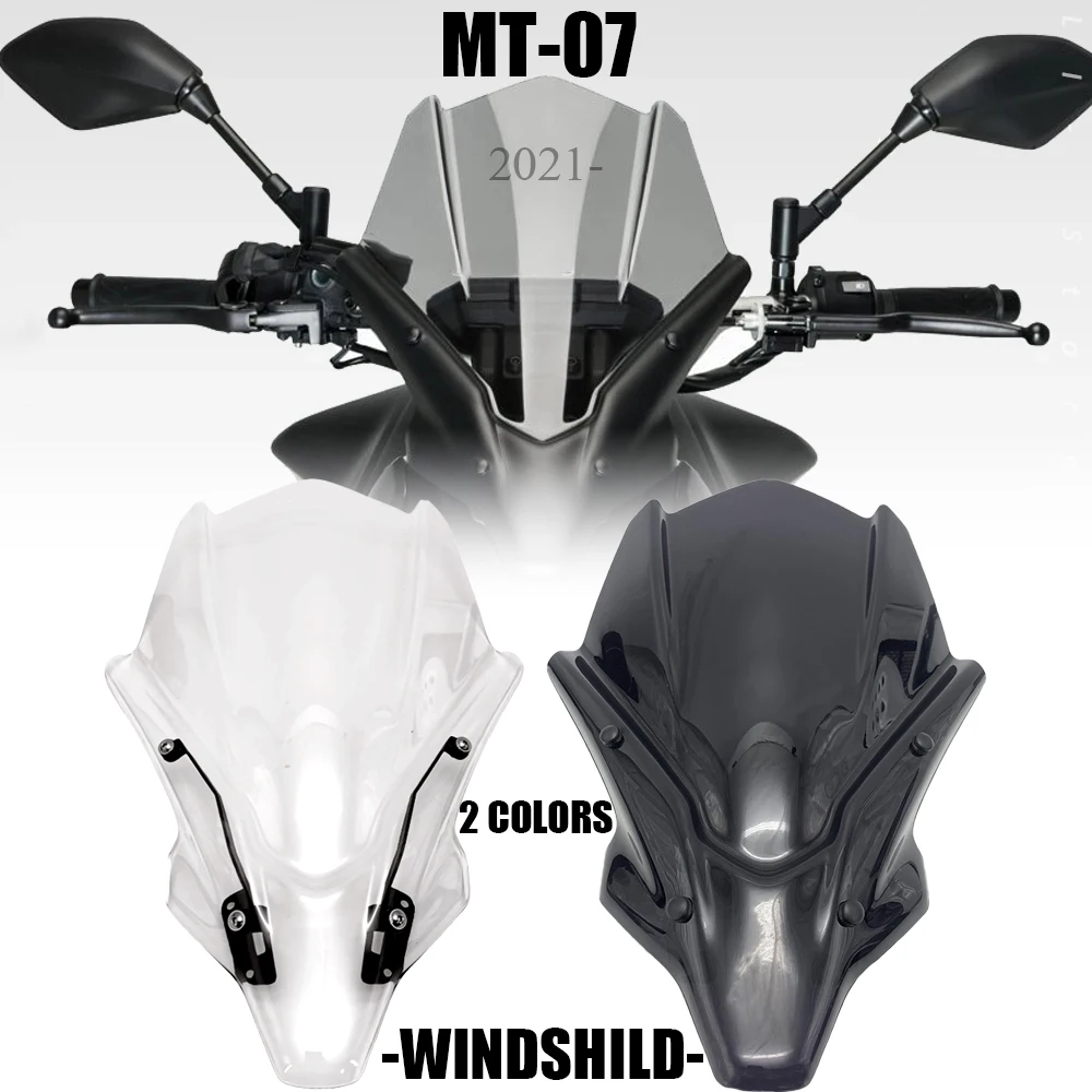 

Accessoris Transparent/Smoke black New 2021- Motorcycle For Yamaha MT-07 MT 07 MT07 mt07 Windshield WindScreen Front Screen