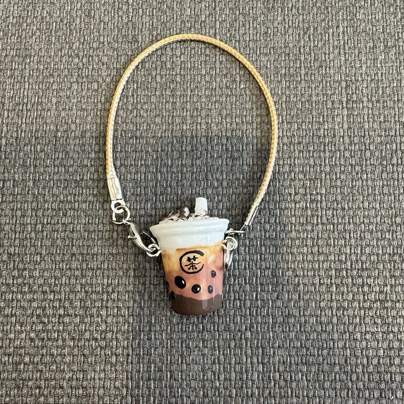 15cm/17cm Labubu Doll Accessories - Mini Realistic Bubble Tea Cup Plush Crossbody Pendant