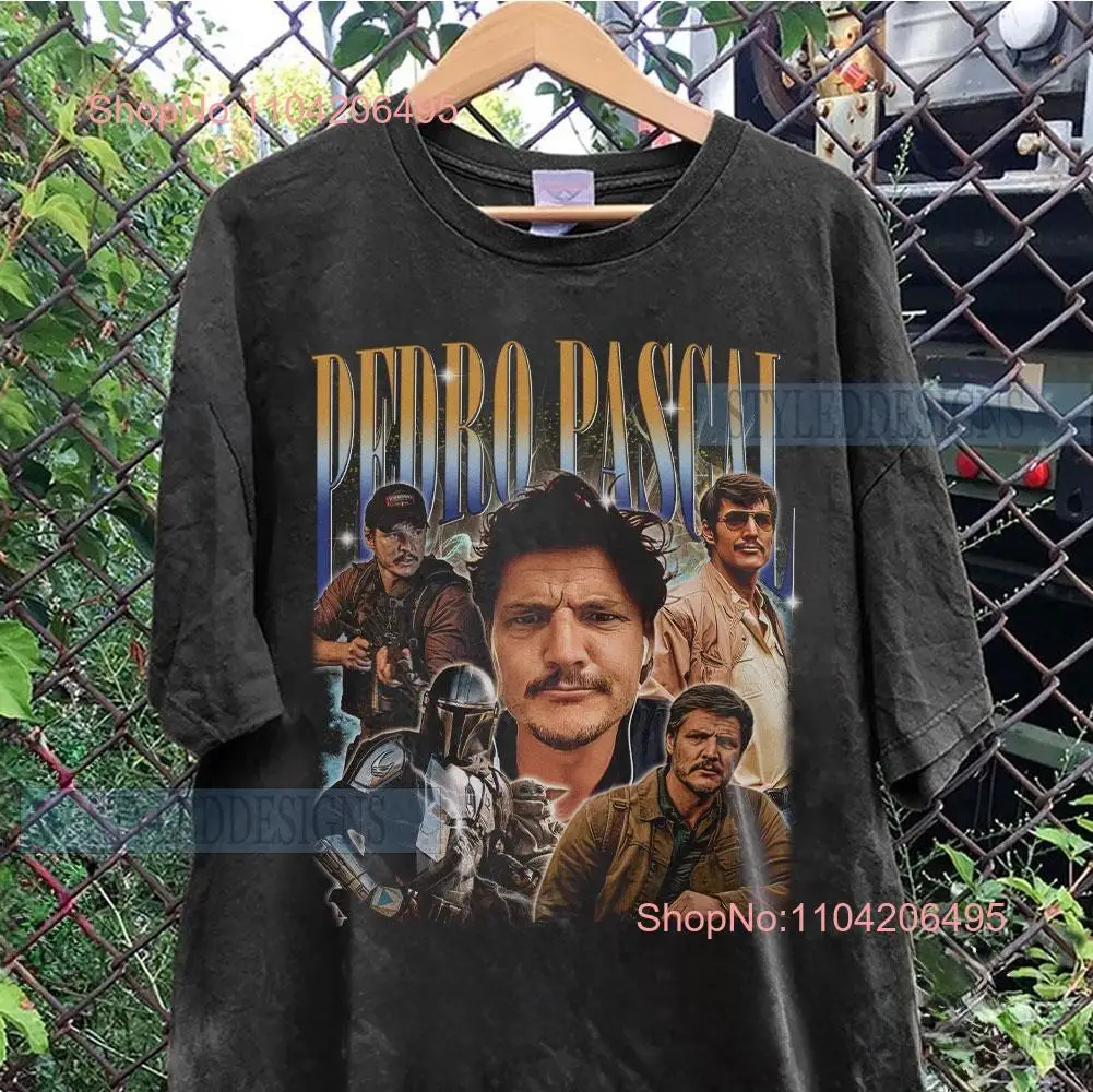 Vintage Pedro Pascal T Shirt Tribute Celebrity Actor Narco Fans Retro 90s long or short sleeves