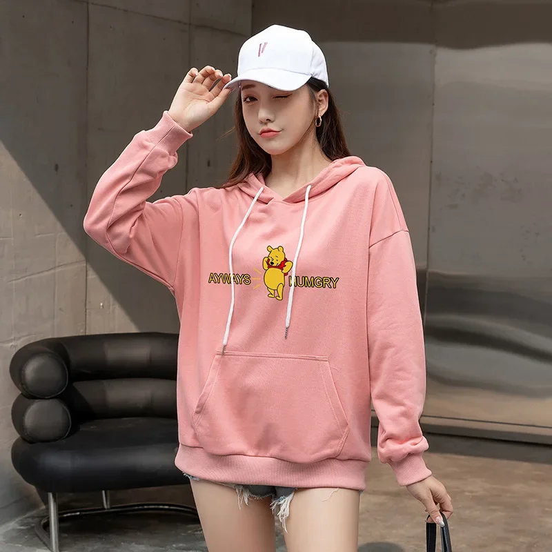 Disney Winnie The Pooh Sweater Women\'s 2022 New Spring and Autumn Loose Fashion Top Anime Hoodies Streetwear Women