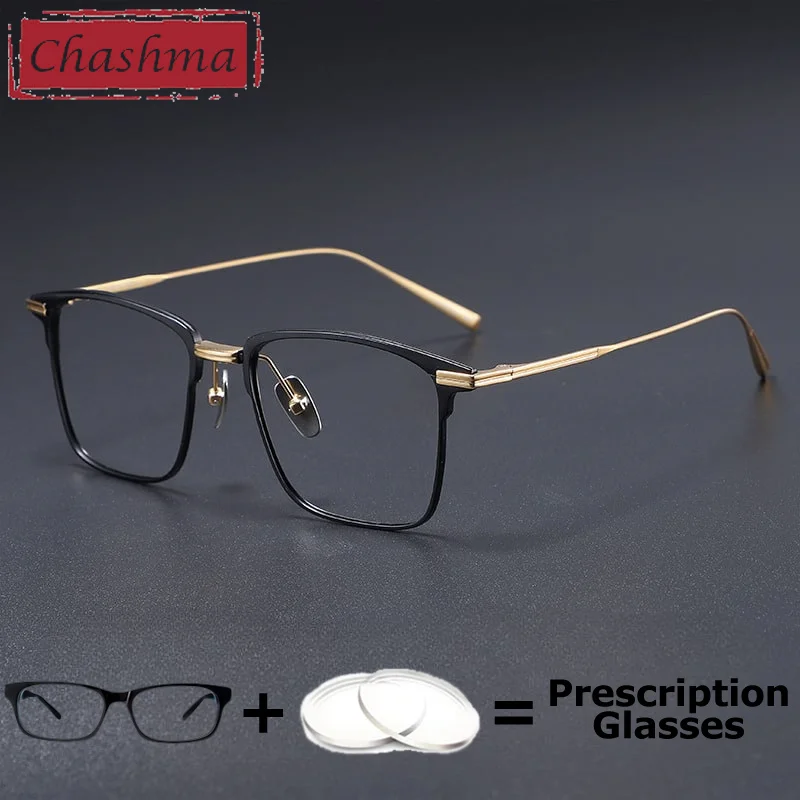 Chashma Pure Titanium Spectacle Prescription Reading Glasses Men Frame Light Myopia Lens High End Optical Multifocal Glasses