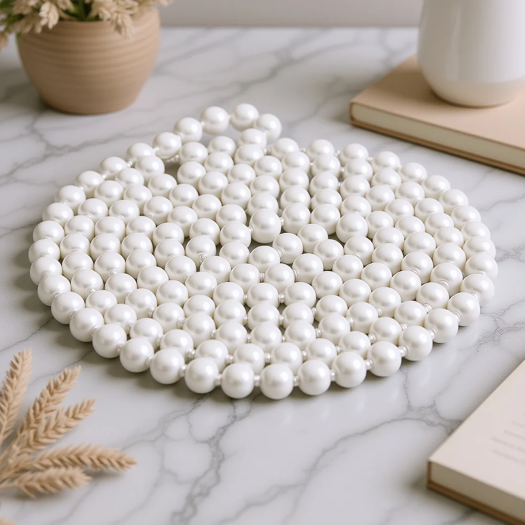 

Retro Pearl Sweater Chain Long Fake Necklaces Women Ivory Color 150cm Classic Accessory Wedding Party Dating Gift