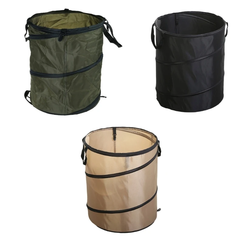 Outdoor Camping Trash Can Portable Garbage Bin Lightweight Round Bucket Wastebasket Can Container for Hiking Camping