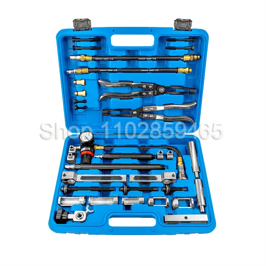 Valve Oil Seal Disassembly Set Cylinder Head Service Tool Kit Valve Spring Compressor Removal Installer Replacement