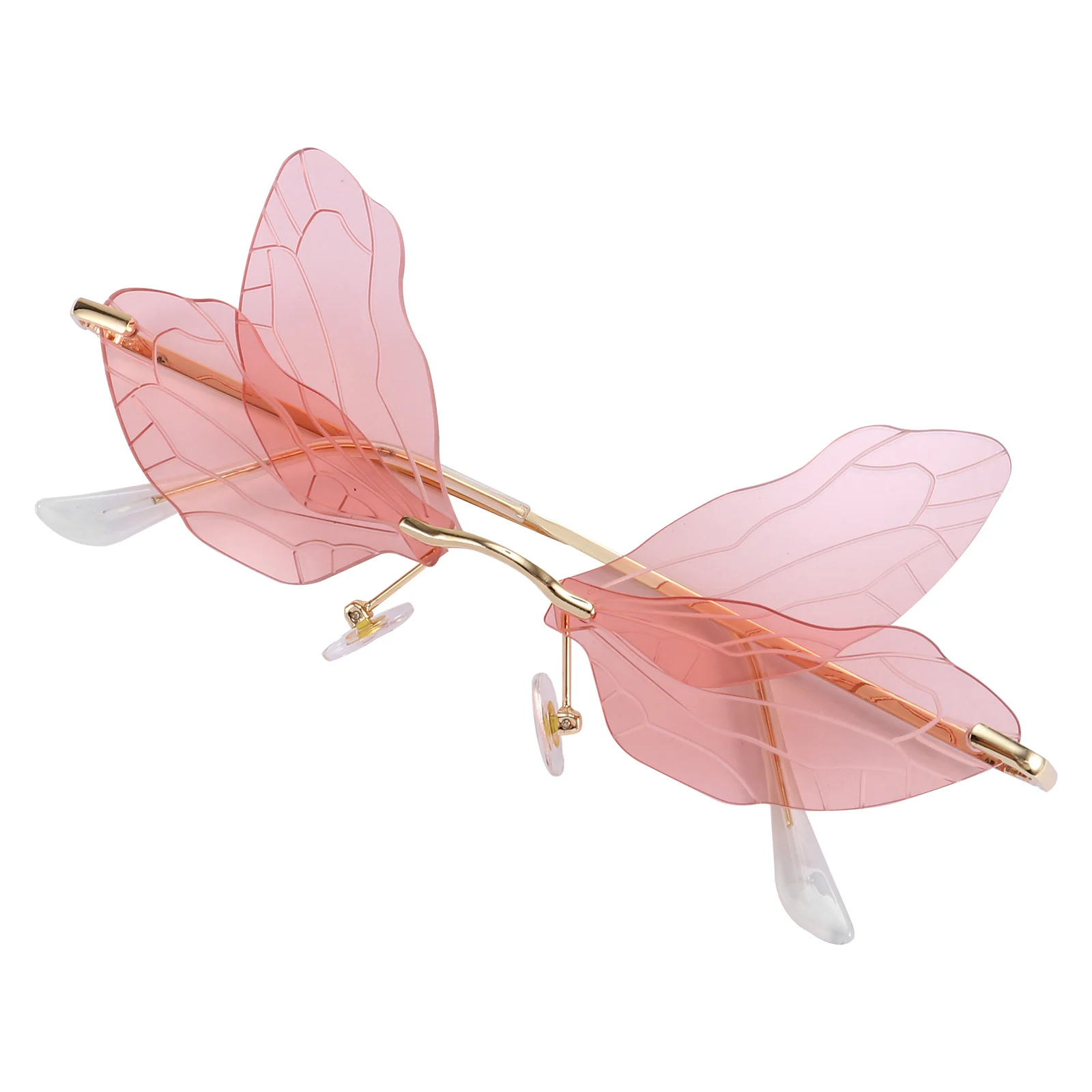 

1 Pair Sun Glasses Wing Shaped Dragonfly Design Fashion Eyewear For Unisex Outdoor Personalized Irregular Shades