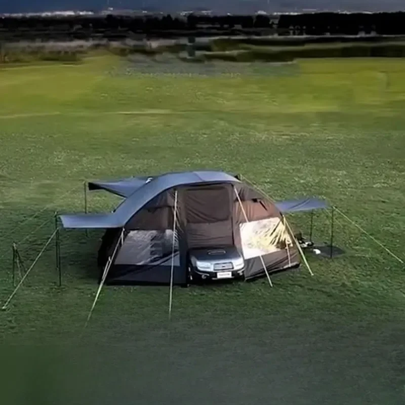 Oversized SUV Car Tailgate Inflatable Tent Heavyweight Oxford Fabric Rear Car Tent Shelter for Outdoor Family Truck Camper
