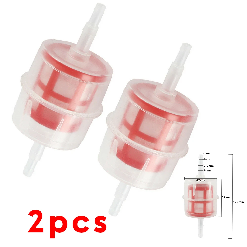 2pcs Diesel Fuel Filter Inline 6mm 8mm Pipe Hose Cars Motorcycles Lawnmowers Automobiles Replacement Parts