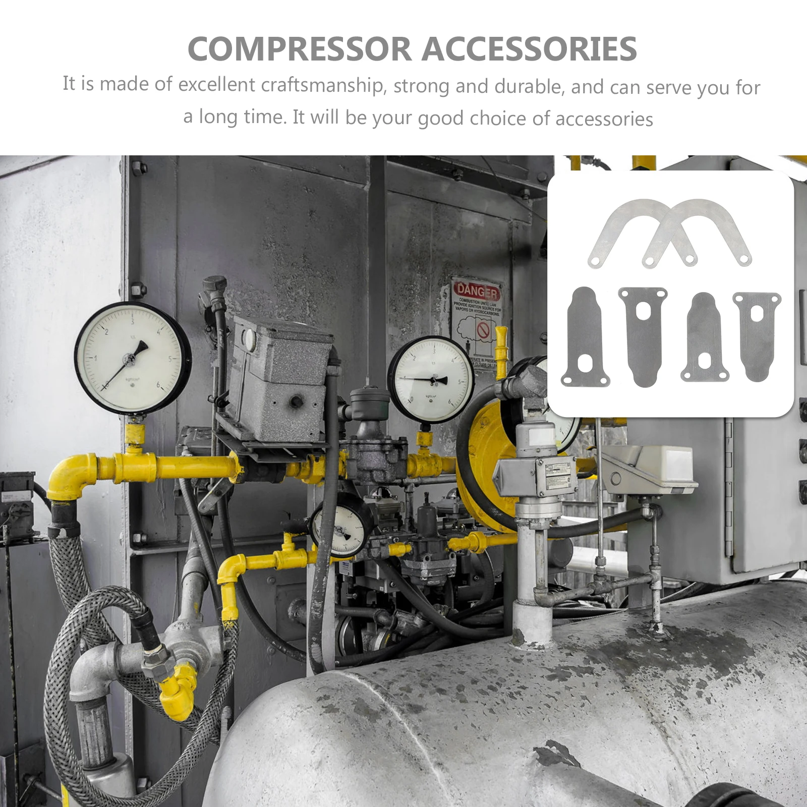 

6 Pcs Valve Plate Accessories Set Durable Metal Air Compressor Attachments Kit Piston Pump Essential Replacement Parts