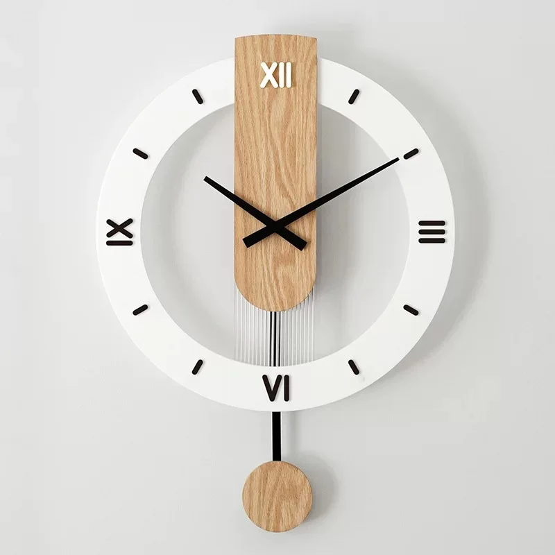 

Nordic Wall Clock Simple Living Room Decoration Background Wall Silent Pendulum Clock Wall Watch