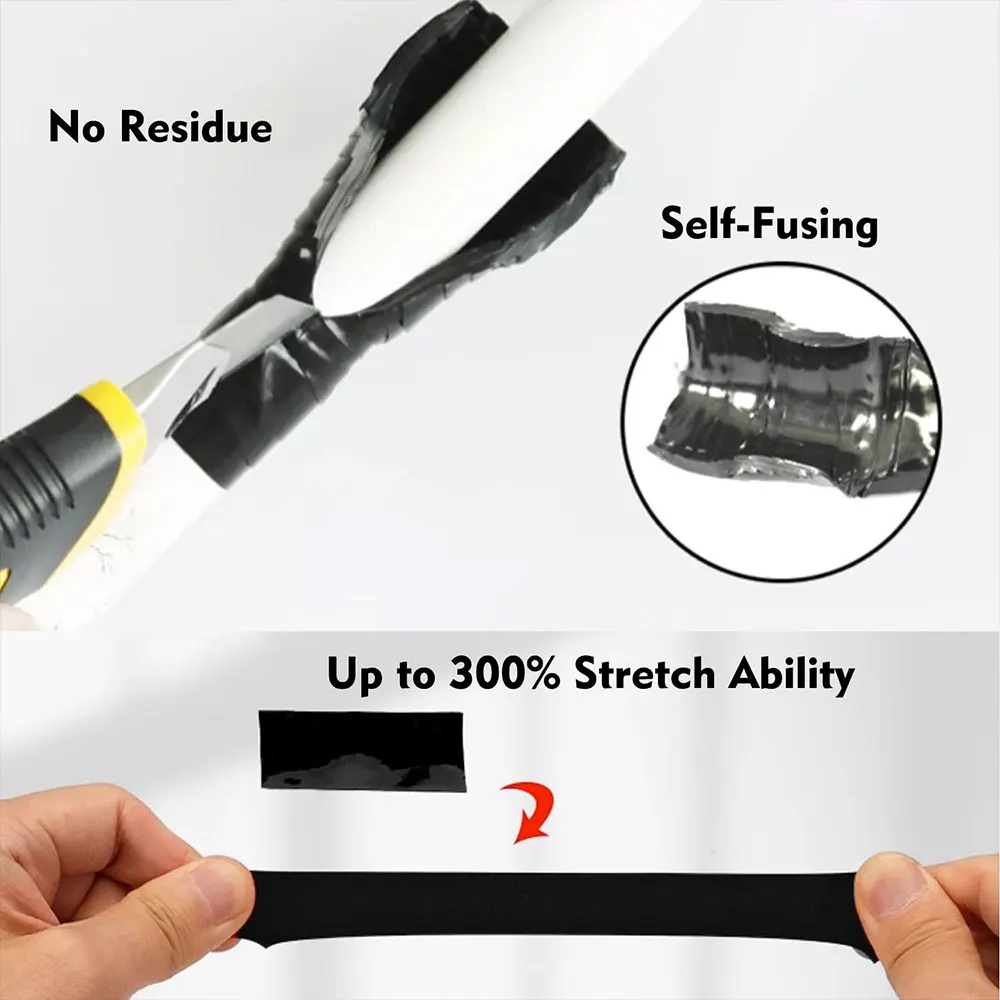 Adesivo isolante per riparazione rapido a prova di perdite per tubi dell'acqua con nastro in silicone impermeabile in PVC super resistente