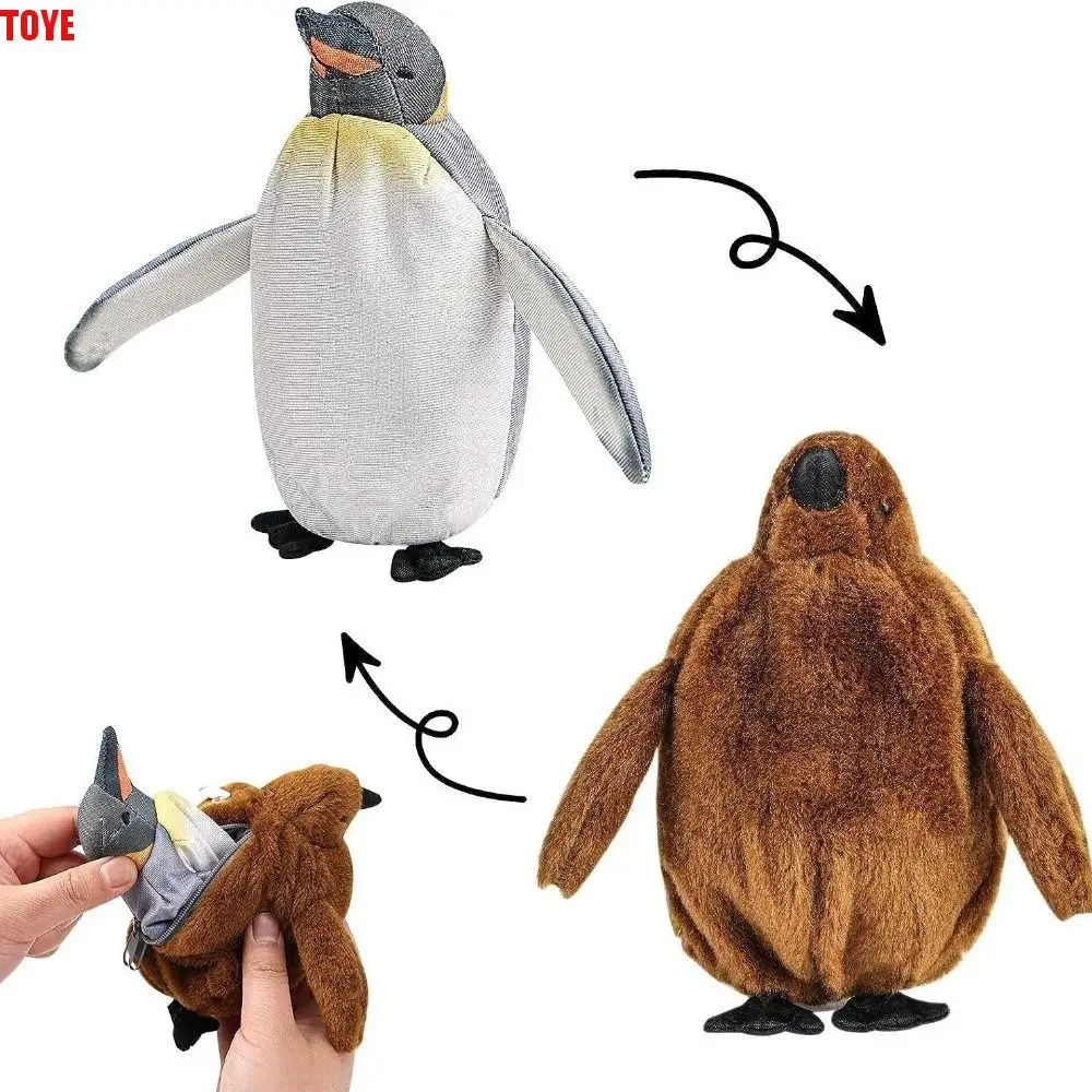 The Process of Penguin Birth Flipped Penguin Plush Toy Cognition Simulation Transformation Penguin Doll Cartoon Marine Animal