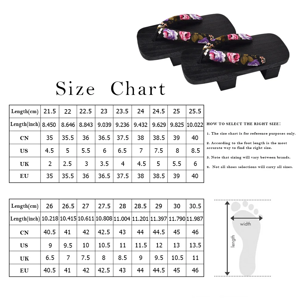 1 par de zuecos de madera, sandalias, zapatillas planas sin cordones de verano, 38 23Cm, 6Us, 3,5Uk, 36,5Eu, patrón de flores, zapatos informales negros para hombres y mujeres