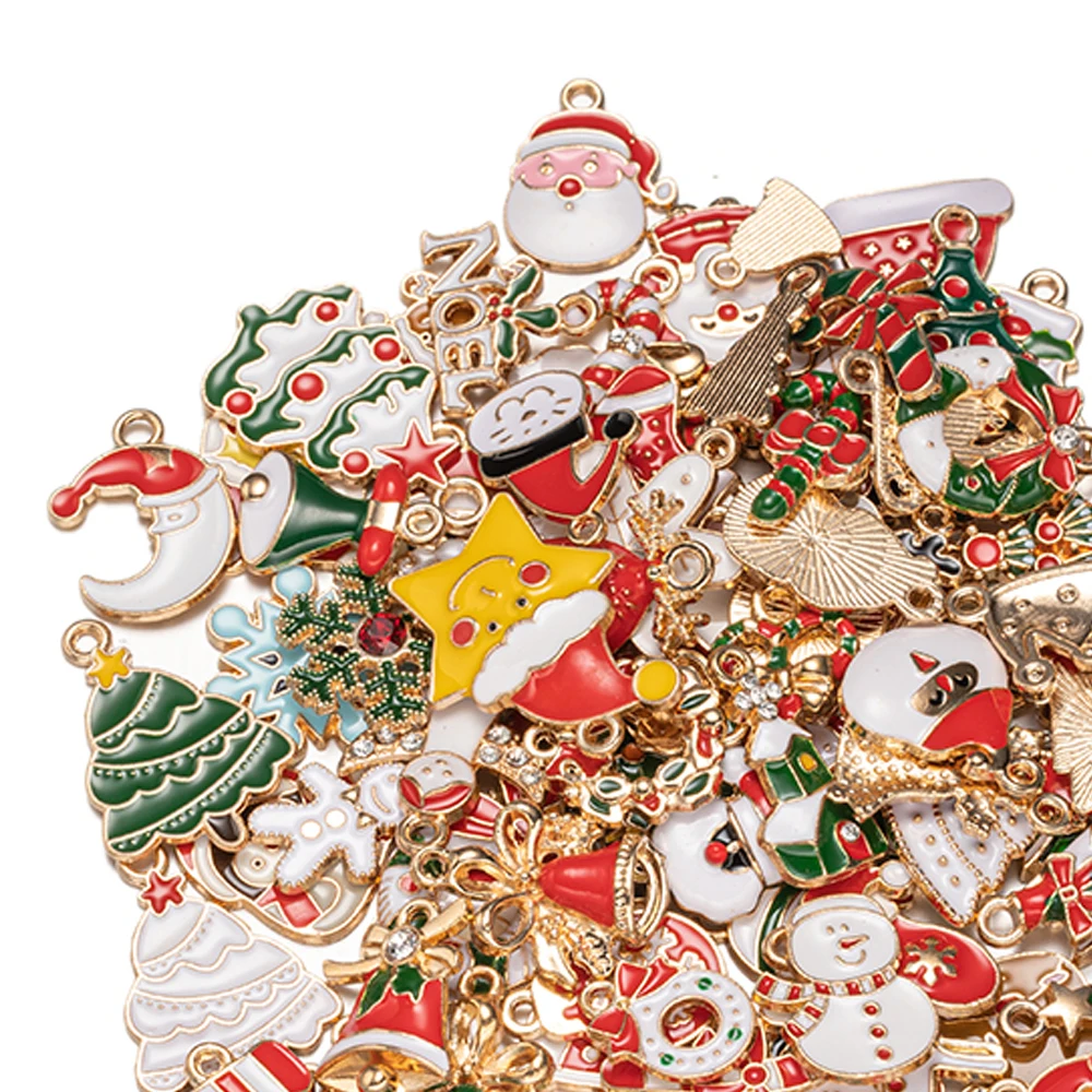 20/40pcs Random Mixed Christmas Pendant Charms For DIY Earring Necklace Bracelet Jewelry Making Supplies Decor Craft Accessories - Image 3