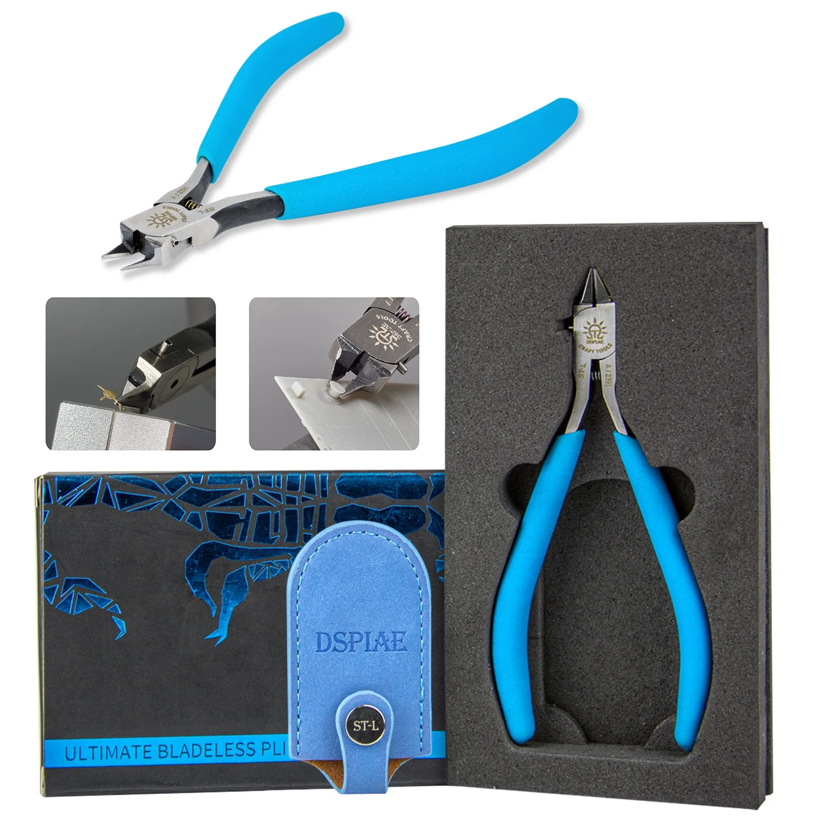 DSPIAE-ST-L Ultimate Bladeless Pliers, Hand Tool Pliers for Small Pieces and etching Parts, Blue, New