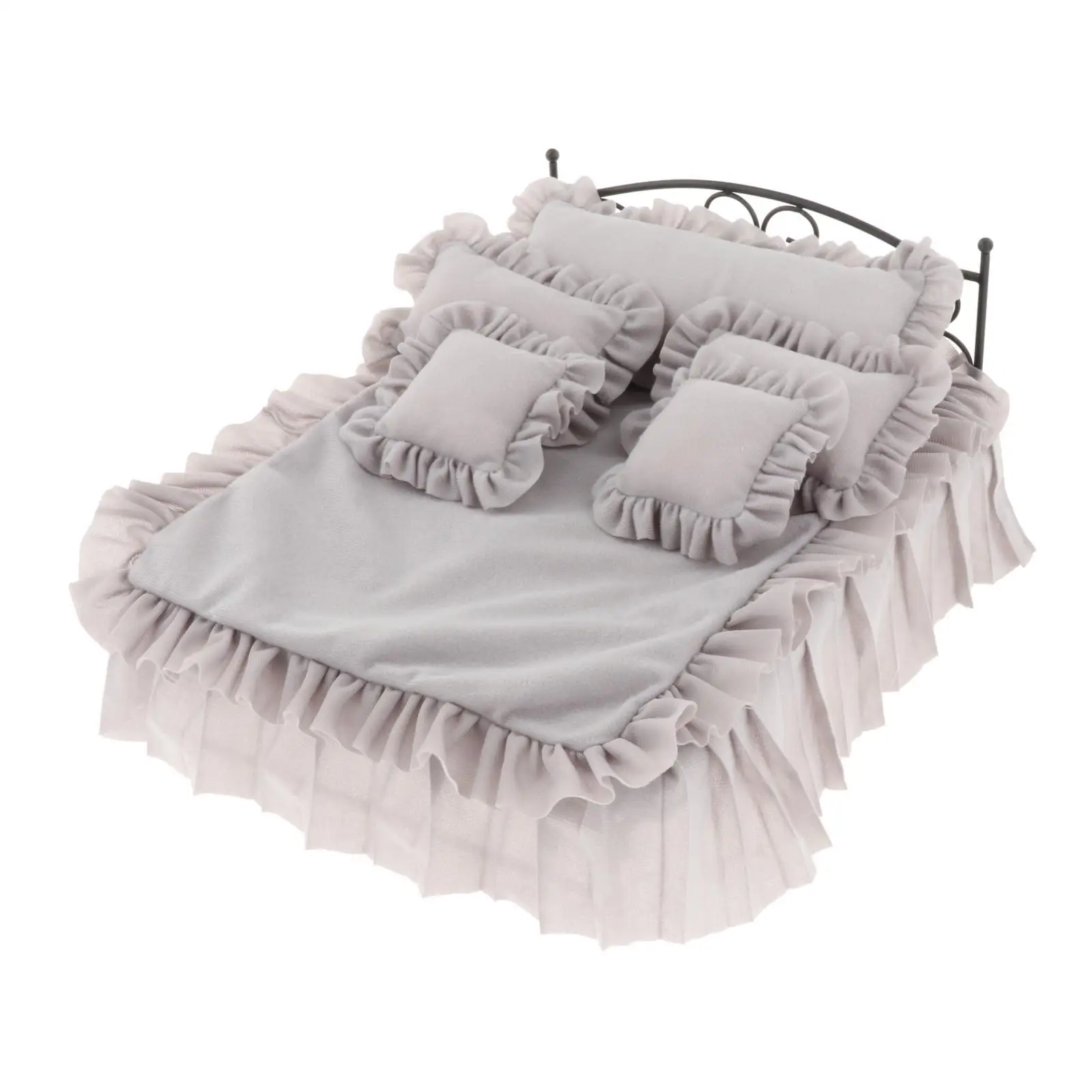 1/6 Scale Wrought Iron Bed Furniture Model Collection Scene Decor