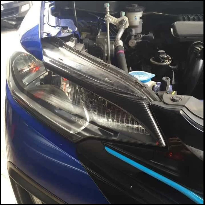 

Стайлинг автомобиля для Honda Jazz Fit GK5 2014-2018 фара из углеродного волокна, декоративная крышка для век, наклейка, отделка, автозапчасти, аксессуары