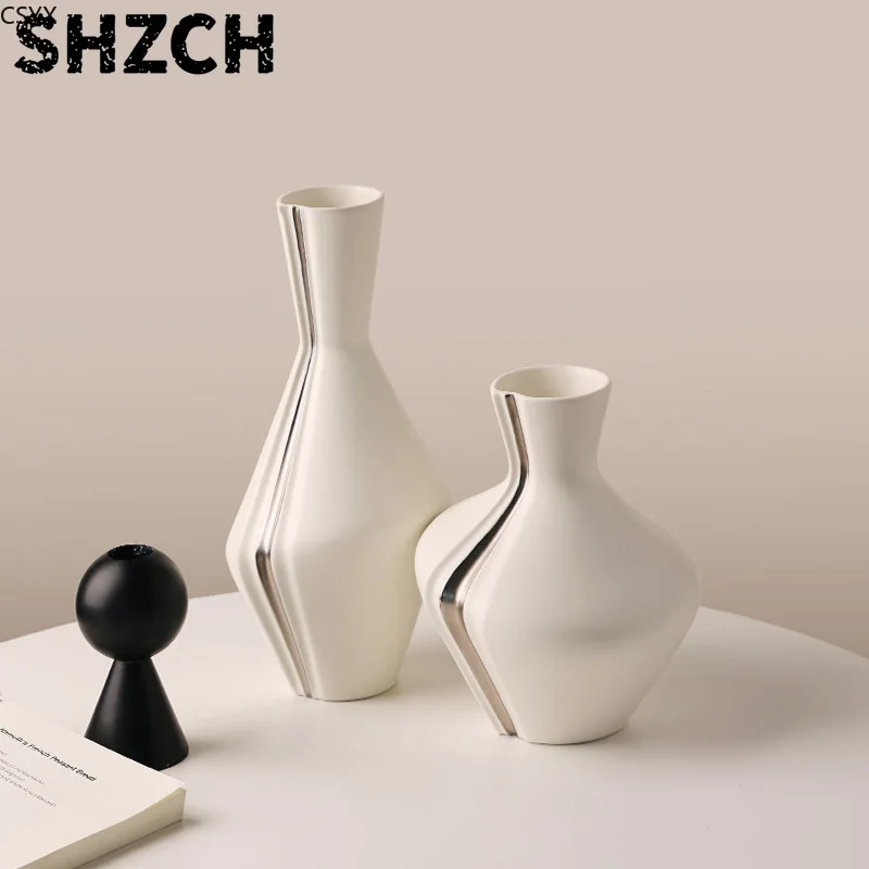 Jingdezhen Ceramics Modern Simple Creative Art Ceramic Vase Living Room Decorative Ornament  Decoration Mariage  Nordic Vase