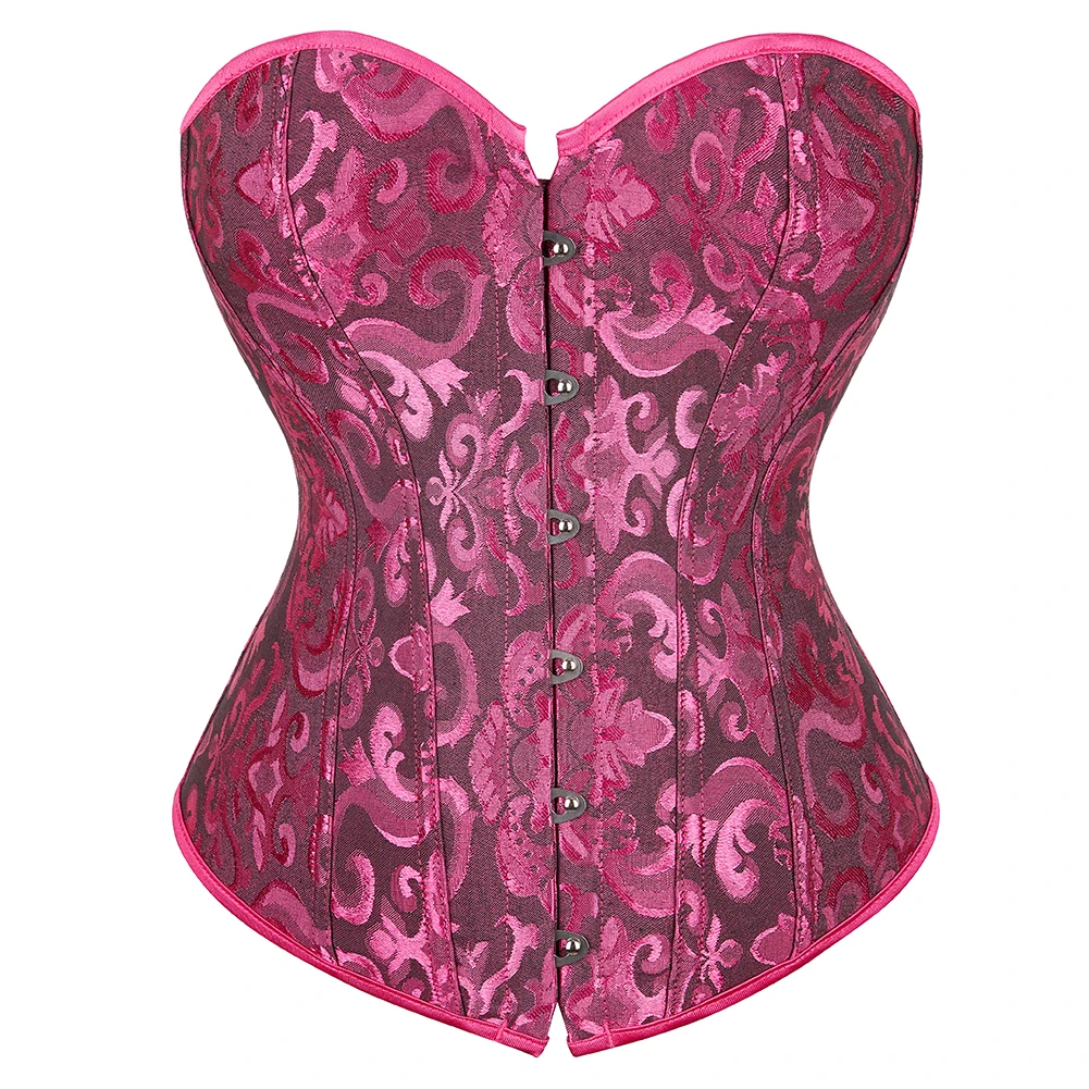 Women Brocade Lace Up Corset Top For Women Bustier Overbust Lingerie Gothic Steampunk Vintage Cosplay Costume view 3