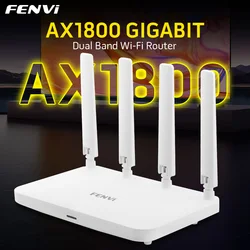 Fengvi-デュアルバンドwifiルーター,6 ax1800, 2.4/5ghz,ギガビットlanルーター,高ゲインアンテナ,wifi信号増幅器