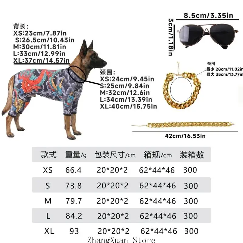 Bedrucktes Hundekostüm-Set für Fotos, Spaziergänge und kurze Video-Styling-Verkleidungen 3XUF – Detail 5