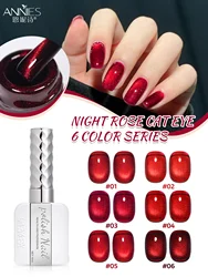 16ML Wine Red Rose Red Cat Magnetic Gel Nail Polish Set Shiny Ruby Red Cat Eye Gel Soak Off UV Semi-Permanent Nail Art Varnish