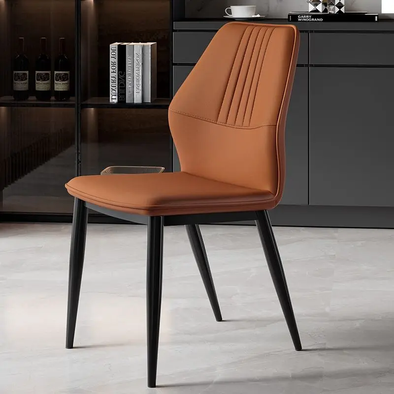 Светильник Home Nordic Modern Simple High-end Back Chair, обеденный стол для ресторана, кожаный стул