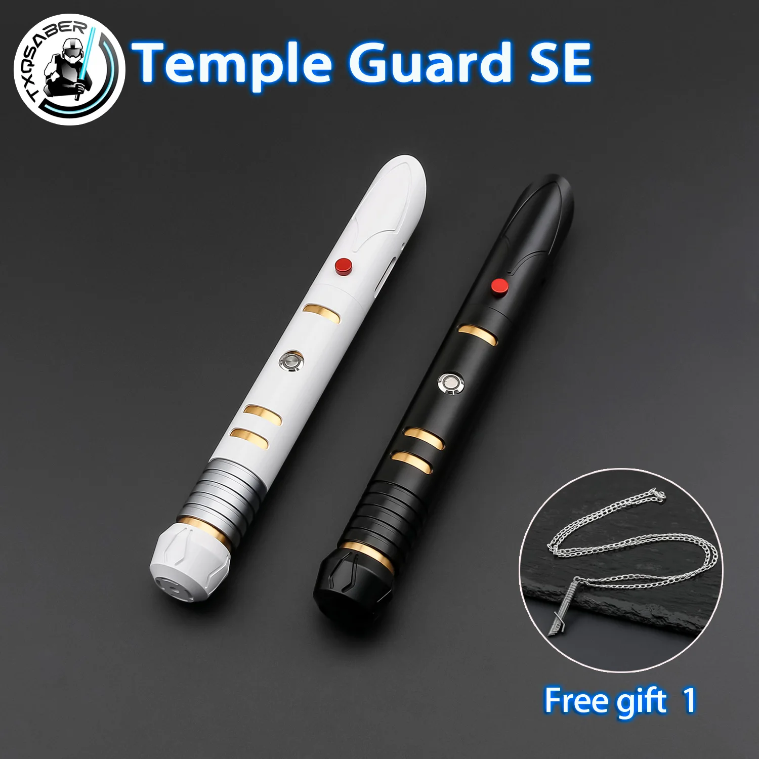 TXQSABER Temple Guard SE Collection d'épée, poignée vide sans lame SD RGB Neopixel SNV4-Pro Proffie v2.2 cœurs en option