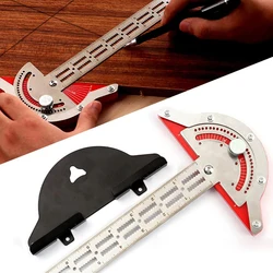 Woodworking Edge Ruler 0-70° Adjustable Protractor Angle Finder Two Arms Woodworking Ruler Angle Measurement Tool