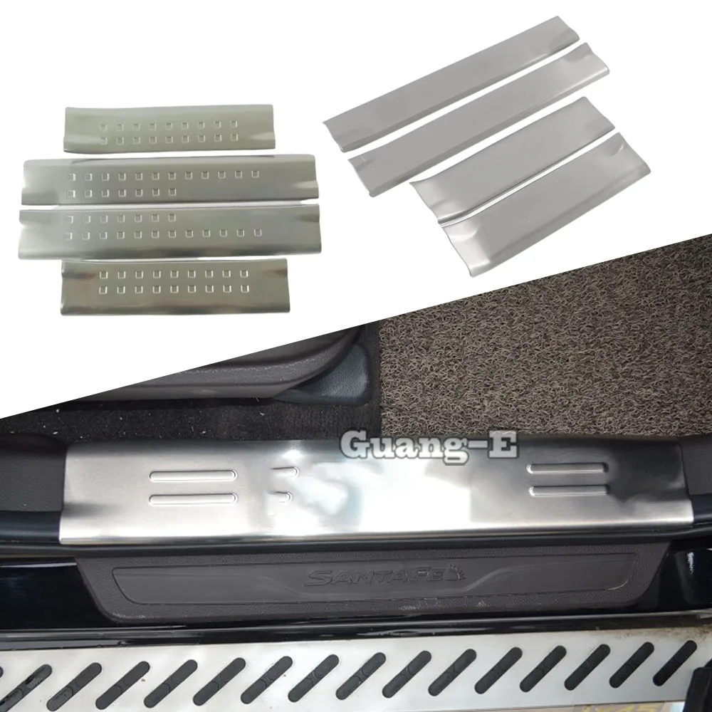 

Pedal Inner Door Sill Scuff Plate Cover For Hyundai IX45 SantaFe 2013 2014 2015 2016 2017 2018 Trim Threshold Strip Accessories