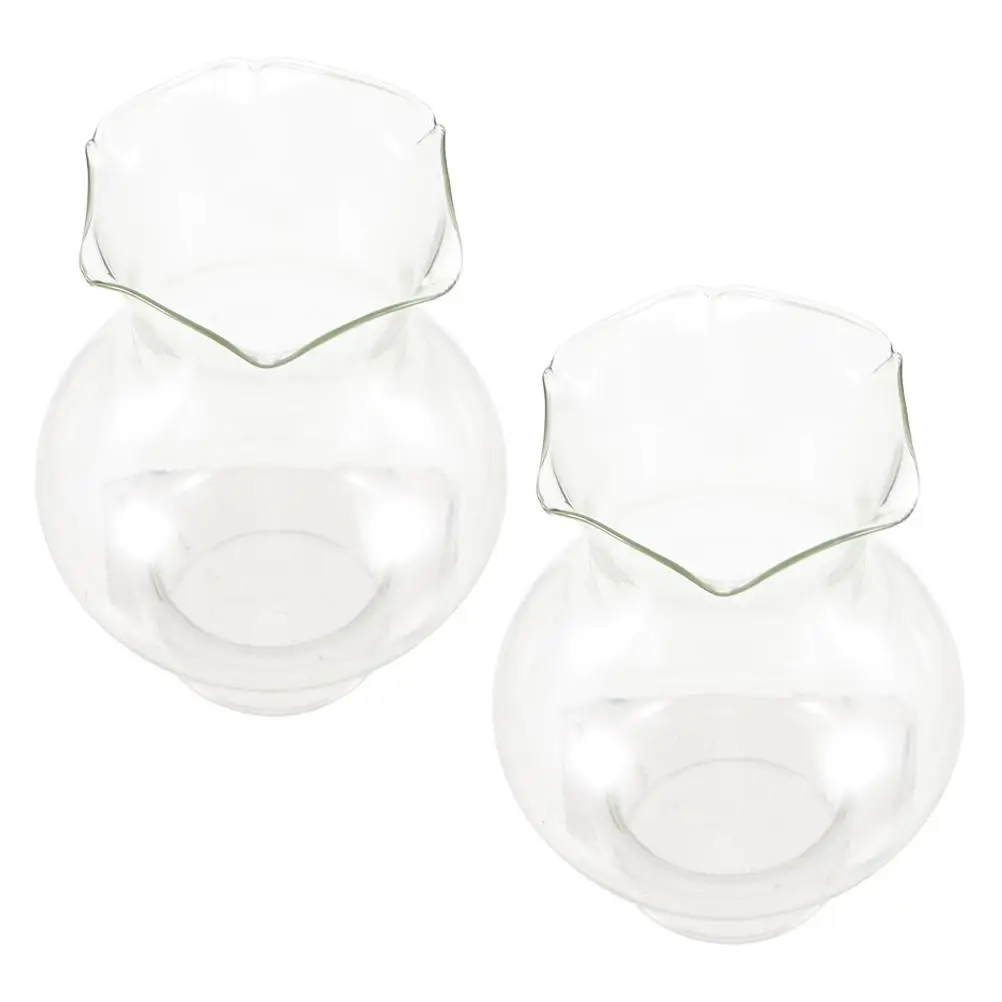 2 stücke Glas Lampenschirm Für Öl Lampe Ersatz Lampe Schornstein Glas Kerosin Lampe Schornstein Klar Lampe Abdeckung Für Öl zylinder