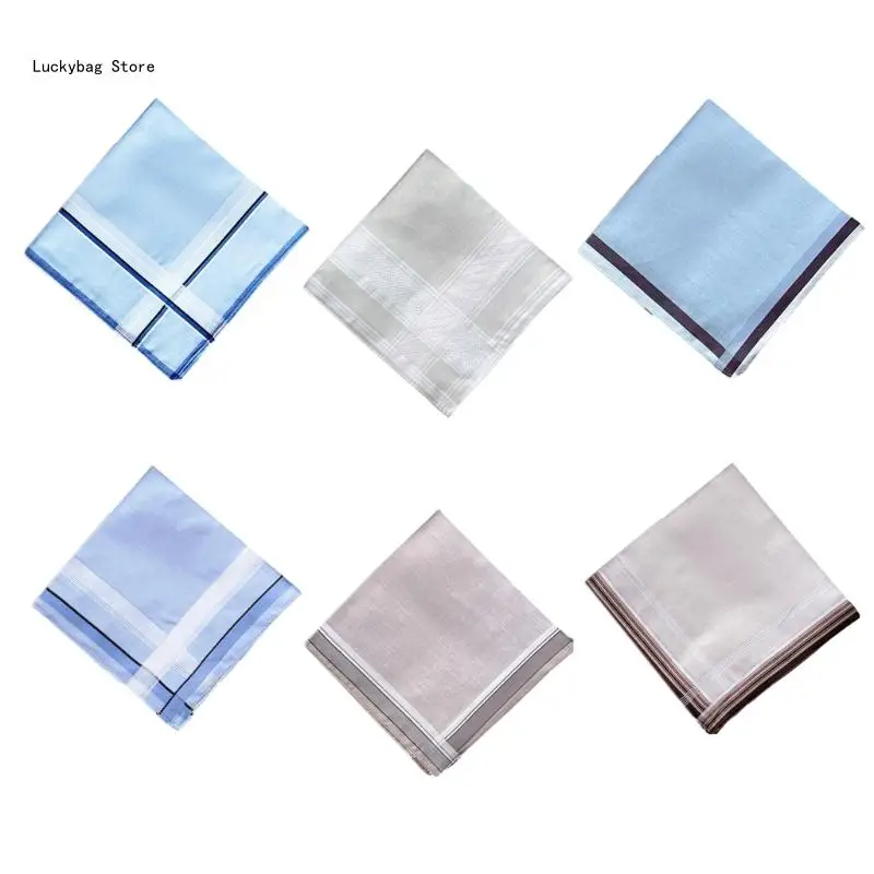 

Soft and Absorbent Pocket Towel Soft Checkered Pattern Hankies for Grooms