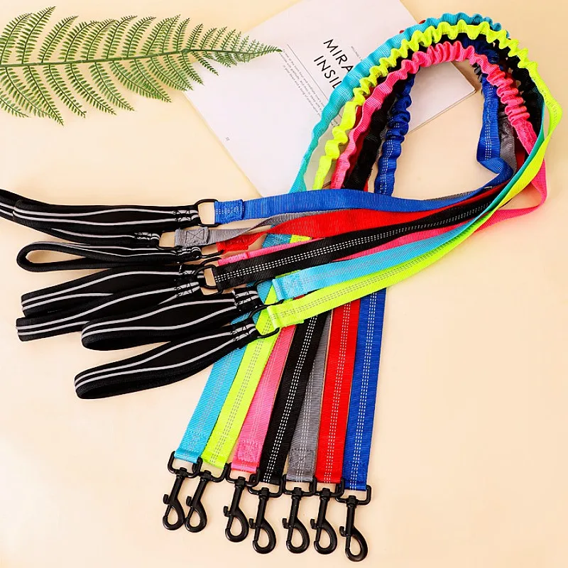 

Dog Leash Double Handle Dogs Leashes Reflective Nylon Rope Dog Chain Retractable Elastic Leash for Dog Walking Rope Pet Supplies