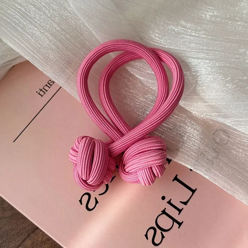 Knotted Head Rope High Horsetail Solid Color Ponytail Elastic Rubber Bands Tie Fashion Durable New Design Women Hair Accessories