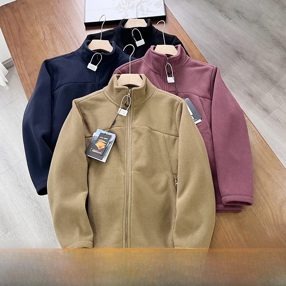 

Термостойкое двухстороннее пальто Fce Jaet с застежкой-молнией и теплым повседневным длинным светом из полиэфирного волокна