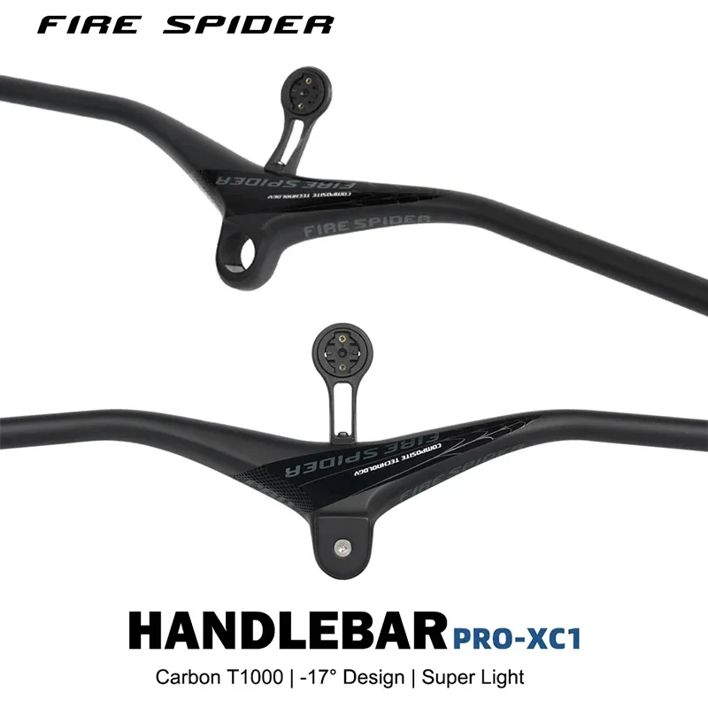 

FIRE SPIDER Carbon XC Handlebar Ultralight Bicycle Integrated Handlebar 680/700/720/740mm T1000 Carbon Fiber XC MTB Handlebar