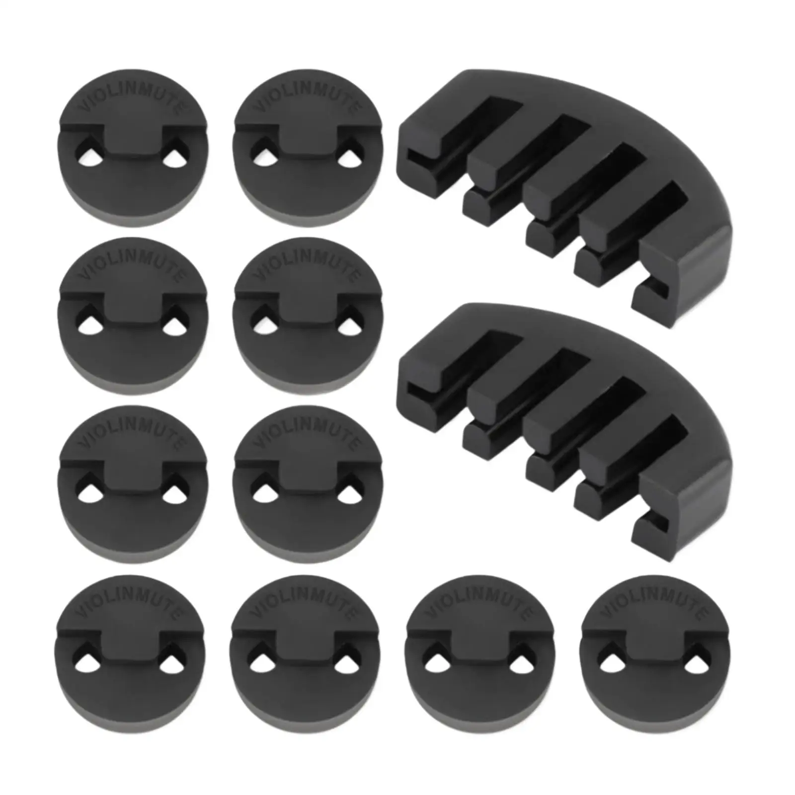 Rubber Violin Practice Mute Set Sound Reduction Lightweight Musical Instrument Parts 10 Pack Round Mute 2 Pack Claw Violin Mute