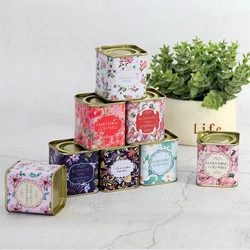 1pc Sealed Storage Box Square Teaware Tea Leaf Can Jar Tin Iron Candy Can Vintage Jewely Box Kitchen Coffee Sugar Container