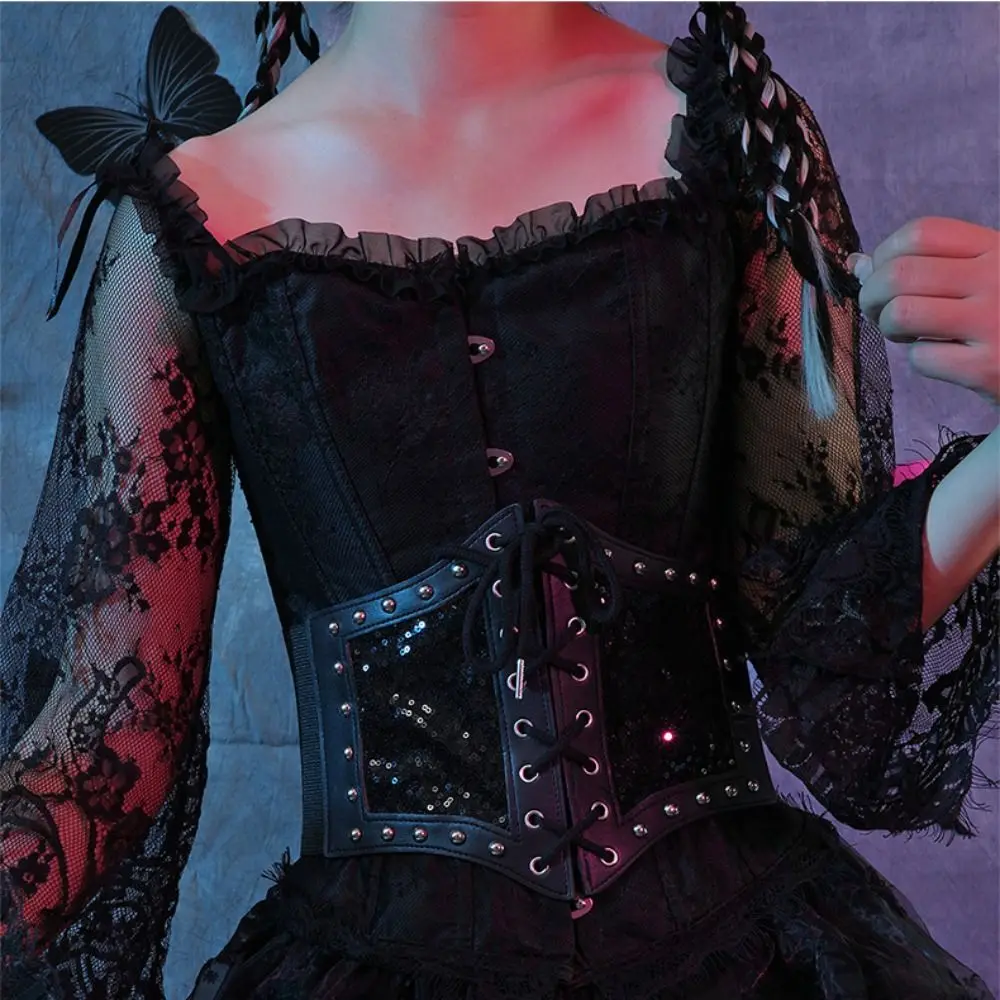 cinto-corset-de-couro-ajustavel-estilo-punk-com-cadarco-faixa-larga-de-cintura-com-flor-para-mulheres
